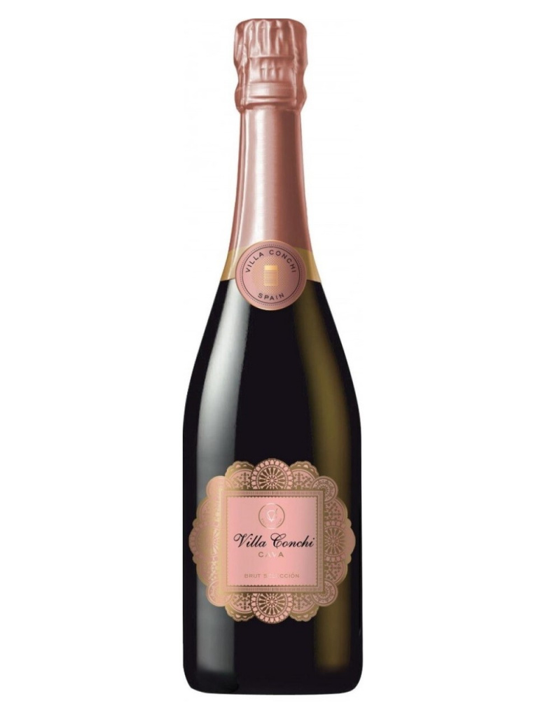 Вино игр кава. Villa Conchi Cava Brut. Cava Brut Rose. Cava розовое брют. Вино кава Испания розовое.